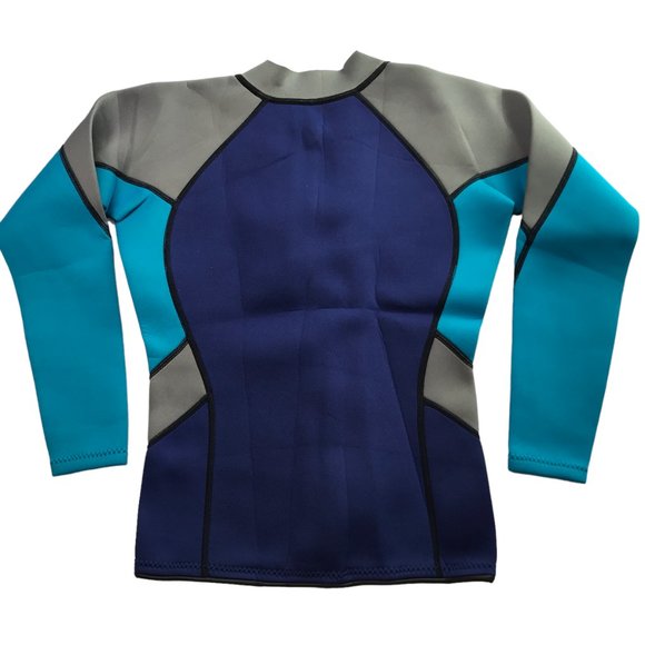 GoldFin Wetsuit Top Size Women's M Jacket Neoprene Long Sleeve Front Zip Purple - Picture 8 of 9